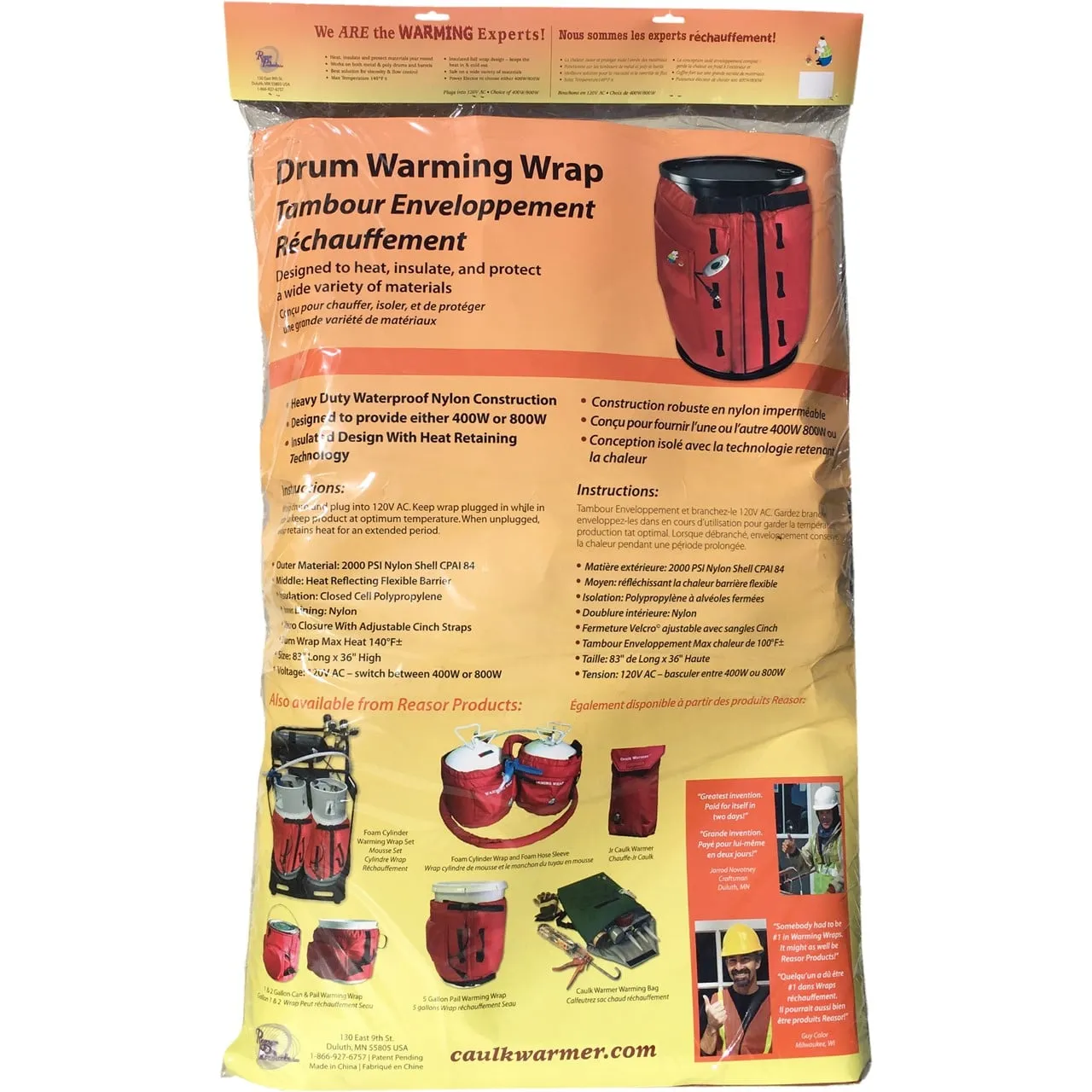 55 Gallon Drum Heating Warming Wrap w- 2 Temperature Settings