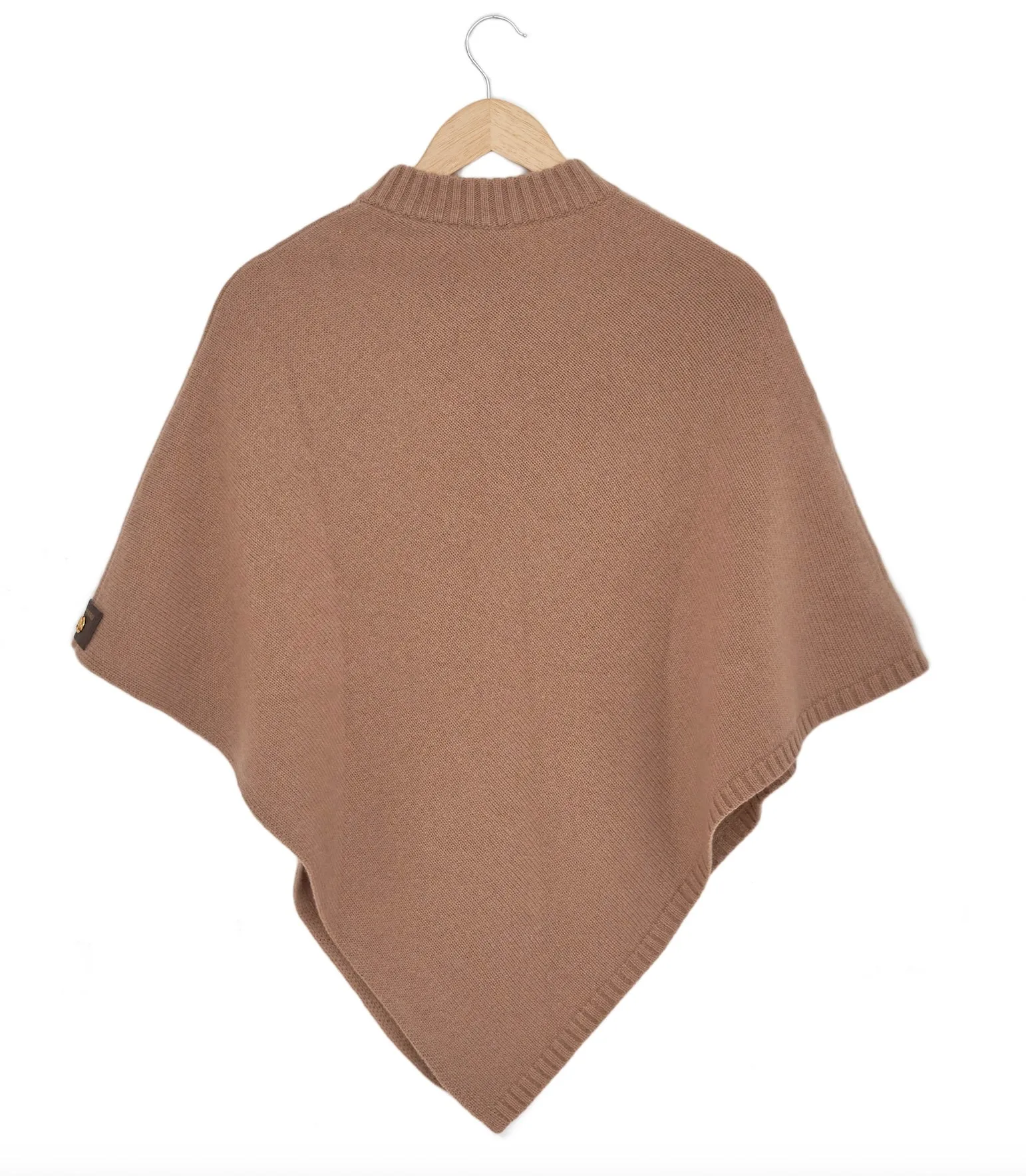 ADAMSBRO SOLID CASHMERE PONCHO CAMEL