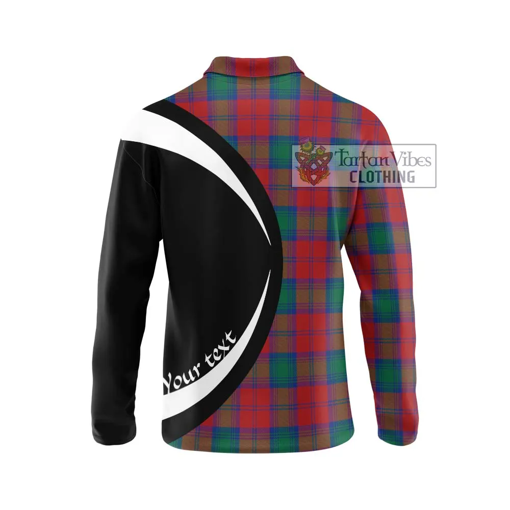 Auchinleck (Affleck) Tartan Long Sleeve Polo Shirt with Family Crest Circle Style