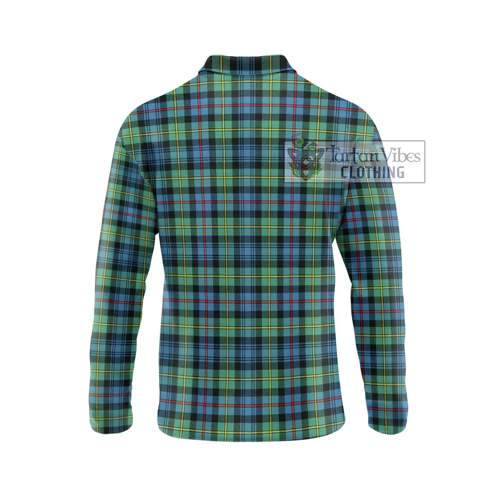 Bailey Ancient Tartan Long Sleeve Polo Shirt with Family Crest DNA In Me Style