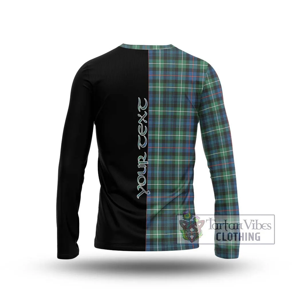 Baillie Ancient Tartan Long Sleeve T-Shirt with Family Crest and Half Of Me Style