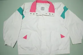 Be Seen Vintage 90's Color Block White Bomber Jacket