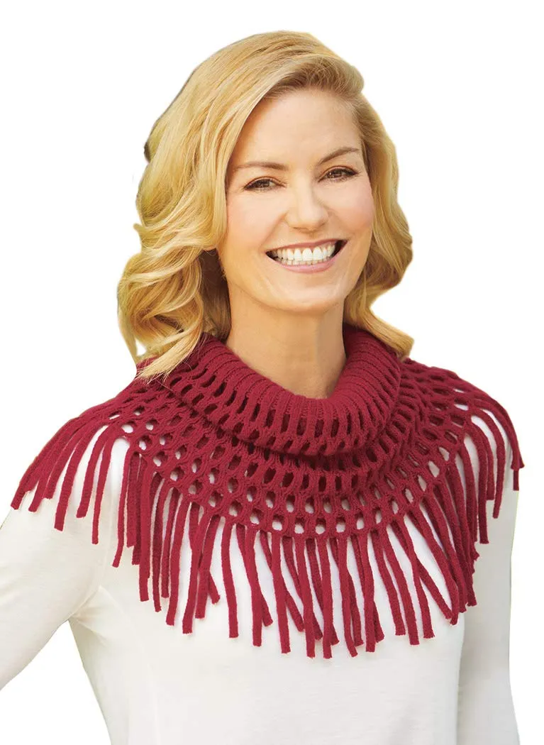 Britt's Knits Women's Fringe Benefits Infinity Scarf, Ivory, One Size