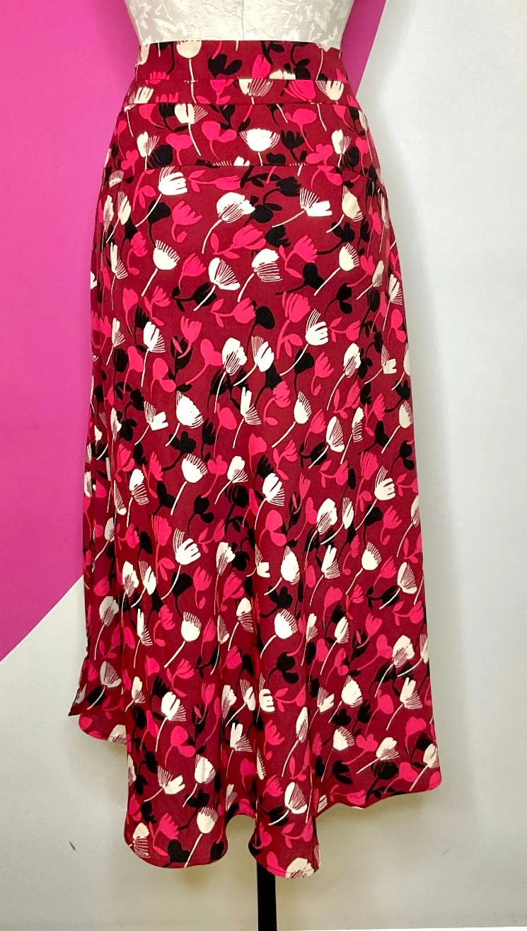 CABI CORSAGE WINE BLOSSOM SKIRT - 8