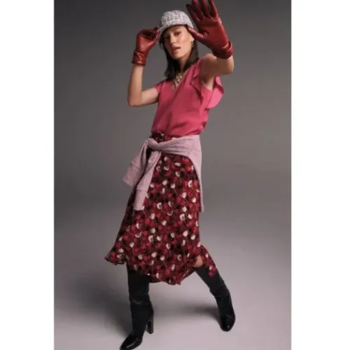 CABI CORSAGE WINE BLOSSOM SKIRT - 8