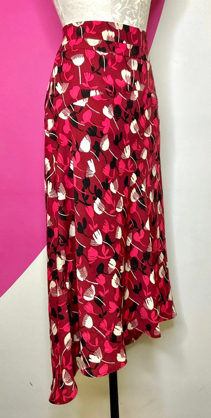 CABI CORSAGE WINE BLOSSOM SKIRT - 8