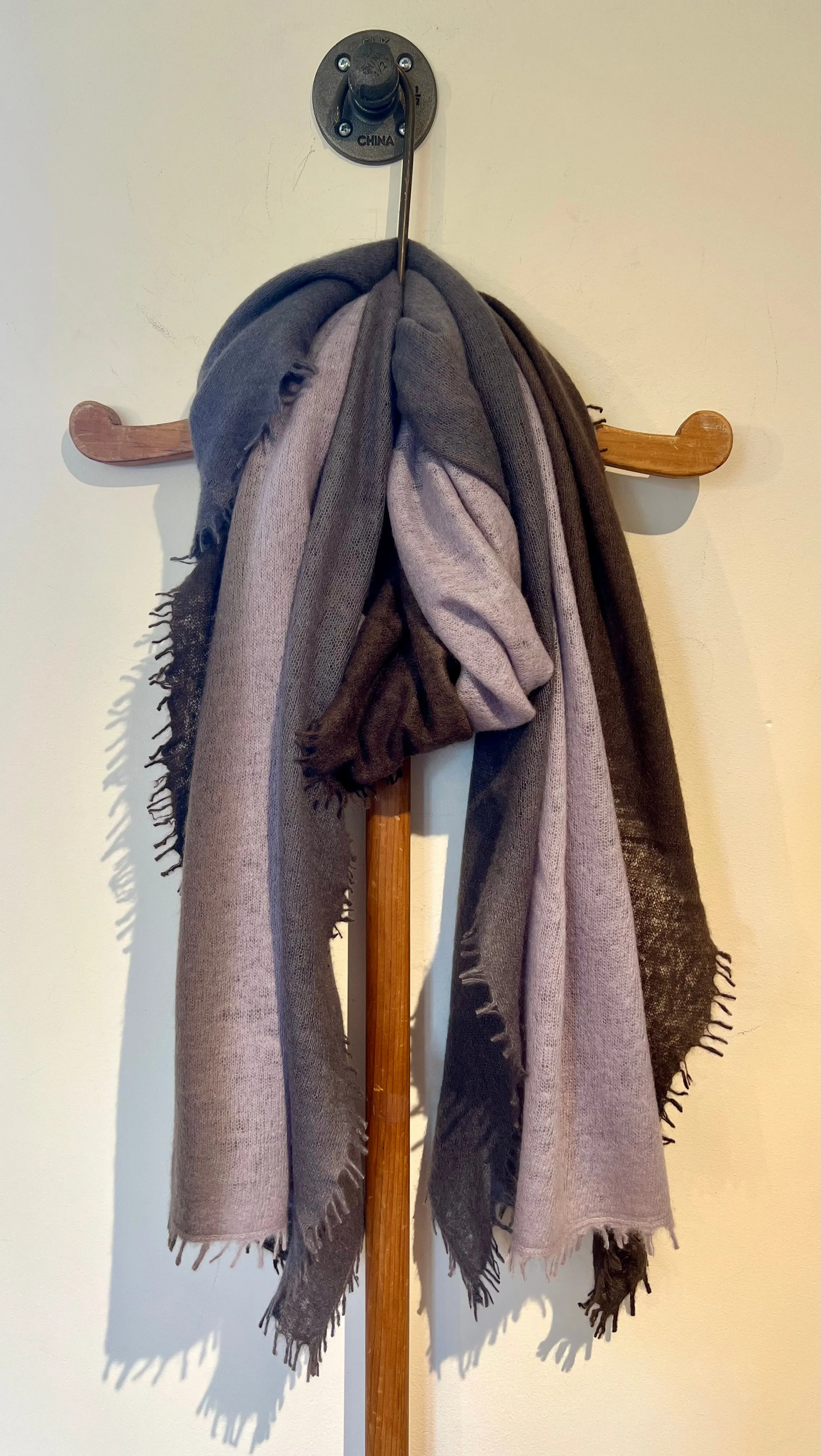 Cashmere Horizontal Shading Scarf | Ash Lilac