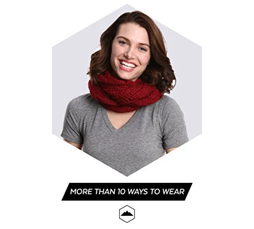 Chunky Cable Knit Infinity Scarf by Tough Headwear - Stay Warm & Stylish Year Round - Circle Loop Scarves for Women & Men