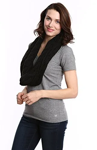Chunky Cable Knit Infinity Scarf by Tough Headwear - Stay Warm & Stylish Year Round - Circle Loop Scarves for Women & Men