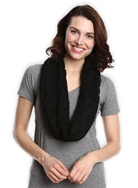 Chunky Cable Knit Infinity Scarf by Tough Headwear - Stay Warm & Stylish Year Round - Circle Loop Scarves for Women & Men