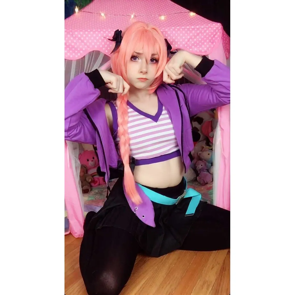 DAZCOS Women's US Size Astolfo Cosplay Costume Outfit FGO Rider