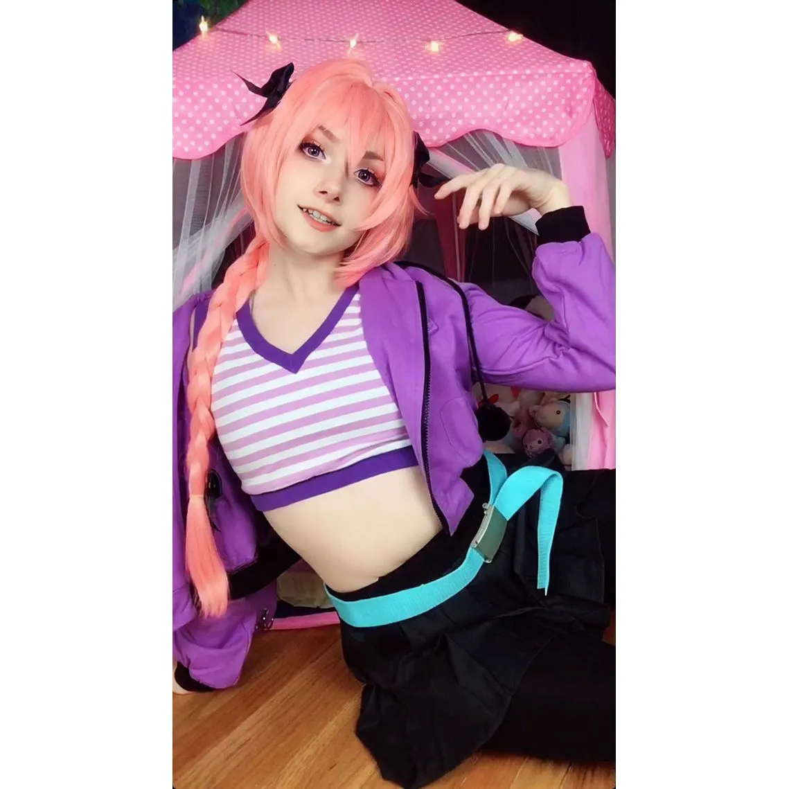 DAZCOS Women's US Size Astolfo Cosplay Costume Outfit FGO Rider