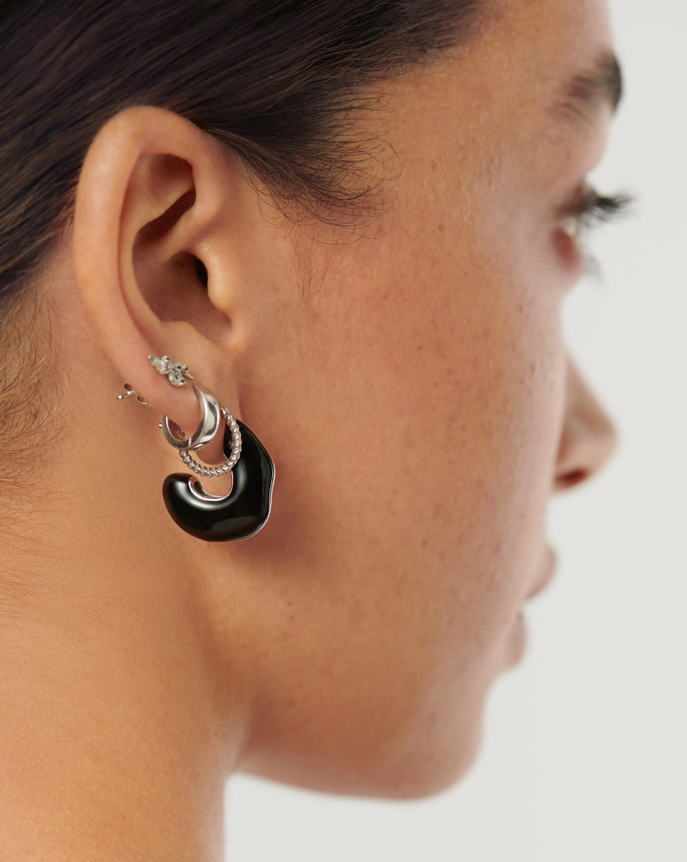 Enamel Chubby Hoop Earrings