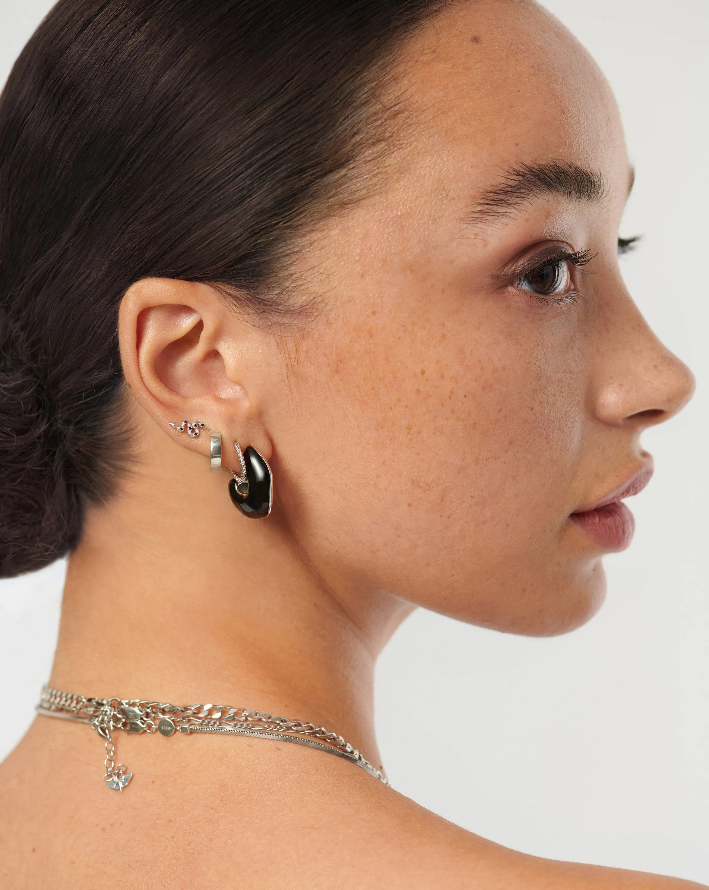 Enamel Chubby Hoop Earrings