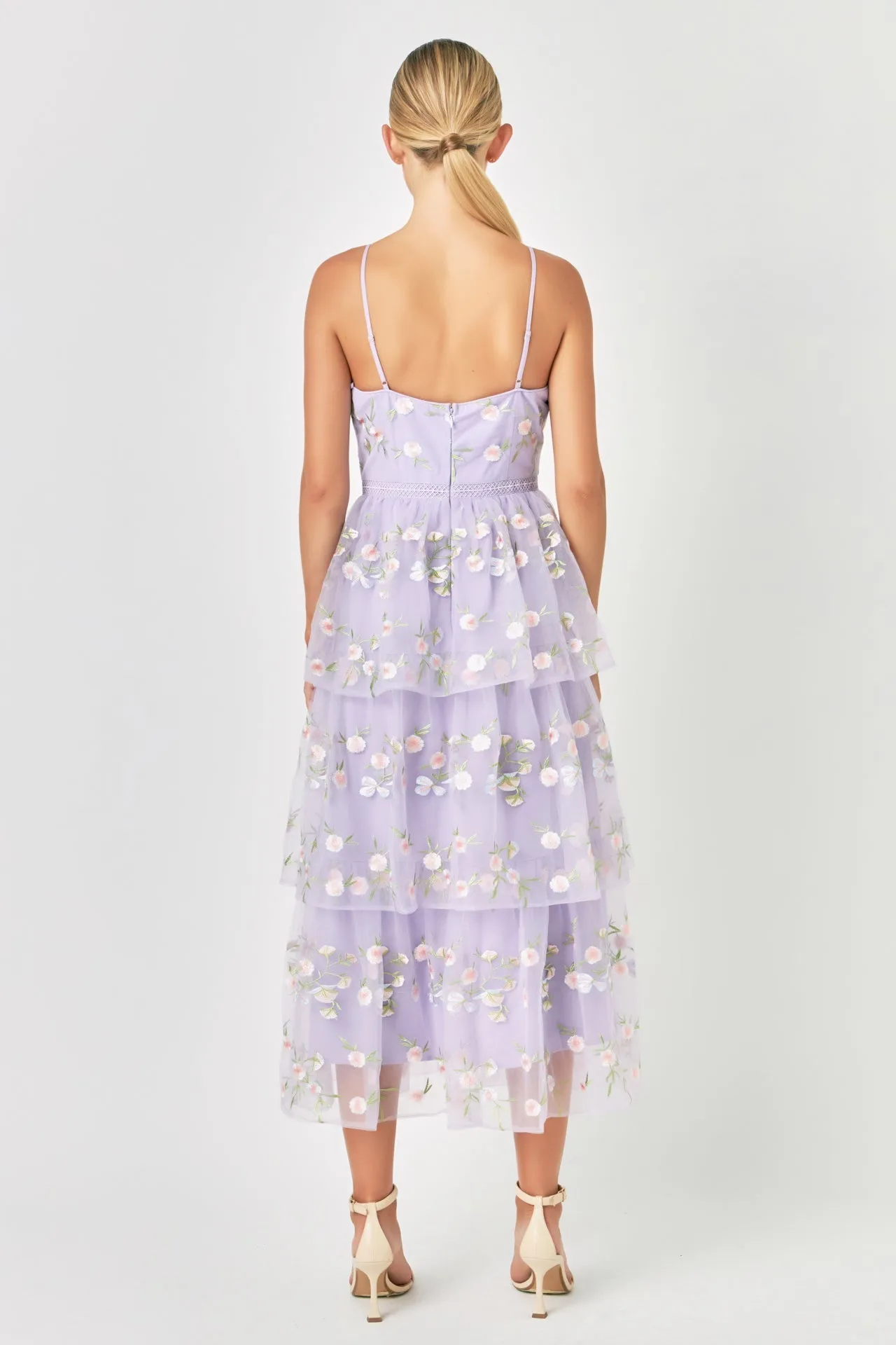 Floral Layered Midi Dress