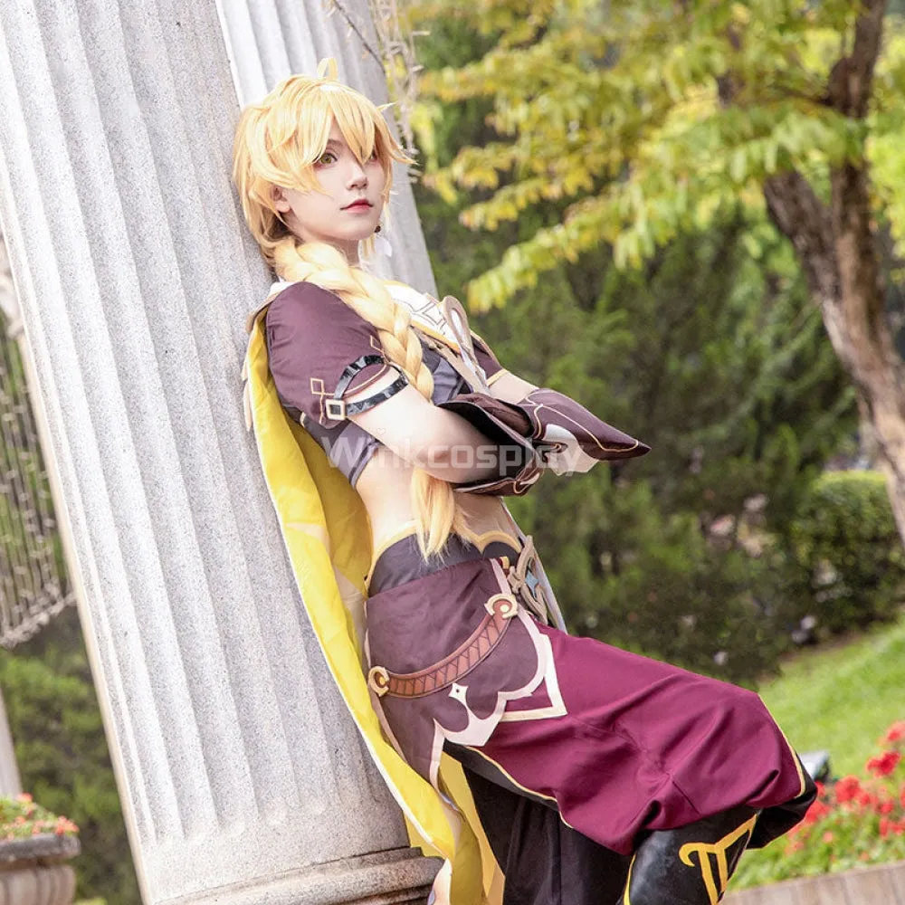 Genshin Impact Player Male Traveler Aether Cosplay Costume