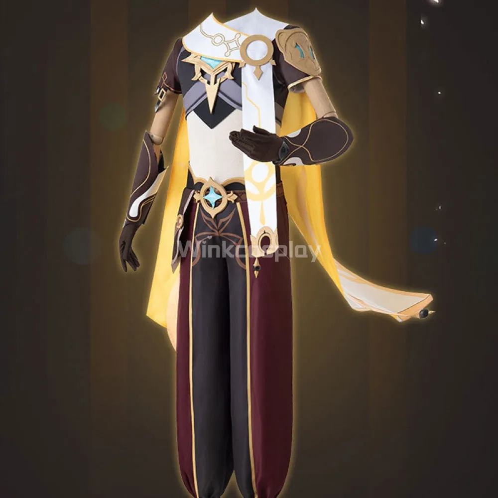 Genshin Impact Player Male Traveler Aether Cosplay Costume