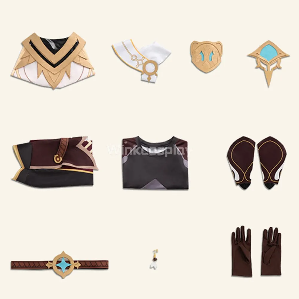 Genshin Impact Player Male Traveler Aether Cosplay Costume