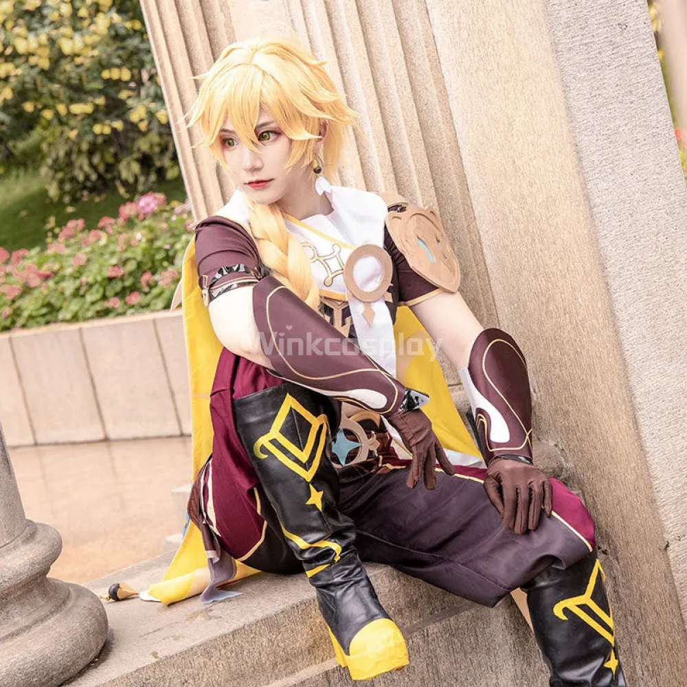 Genshin Impact Player Male Traveler Aether Cosplay Costume