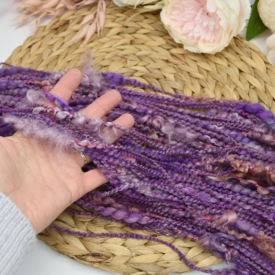 Hand Spun Chunky Art Yarn Knitting Weaving Yarns in Floral Garden