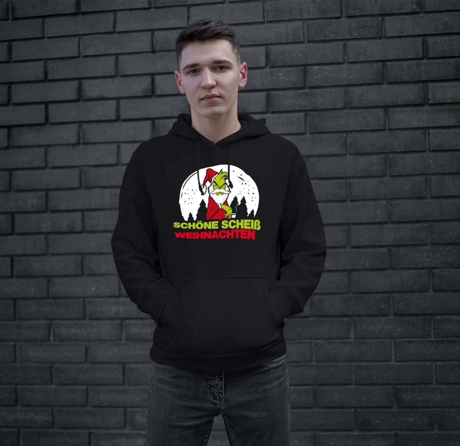 Hoodie - Grinch - Schöne scheiß Weihnachten