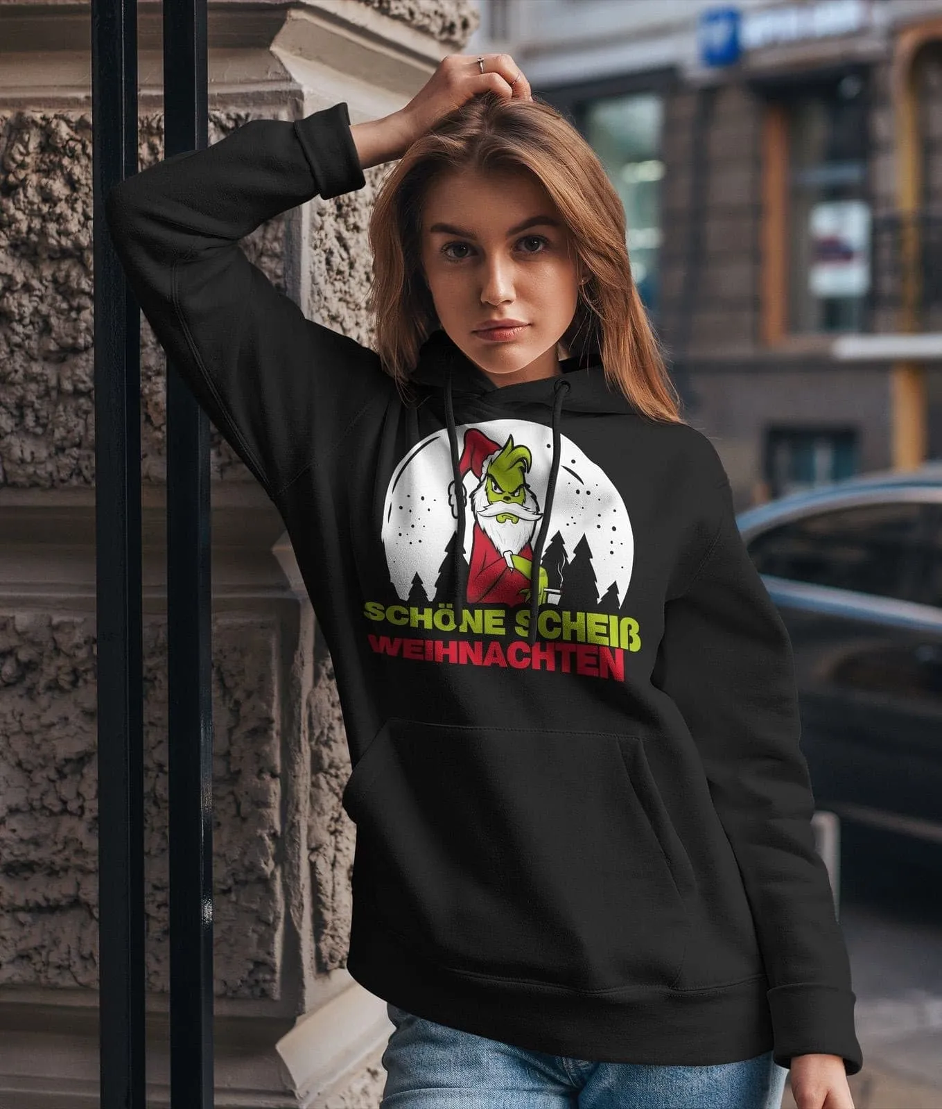 Hoodie - Grinch - Schöne scheiß Weihnachten