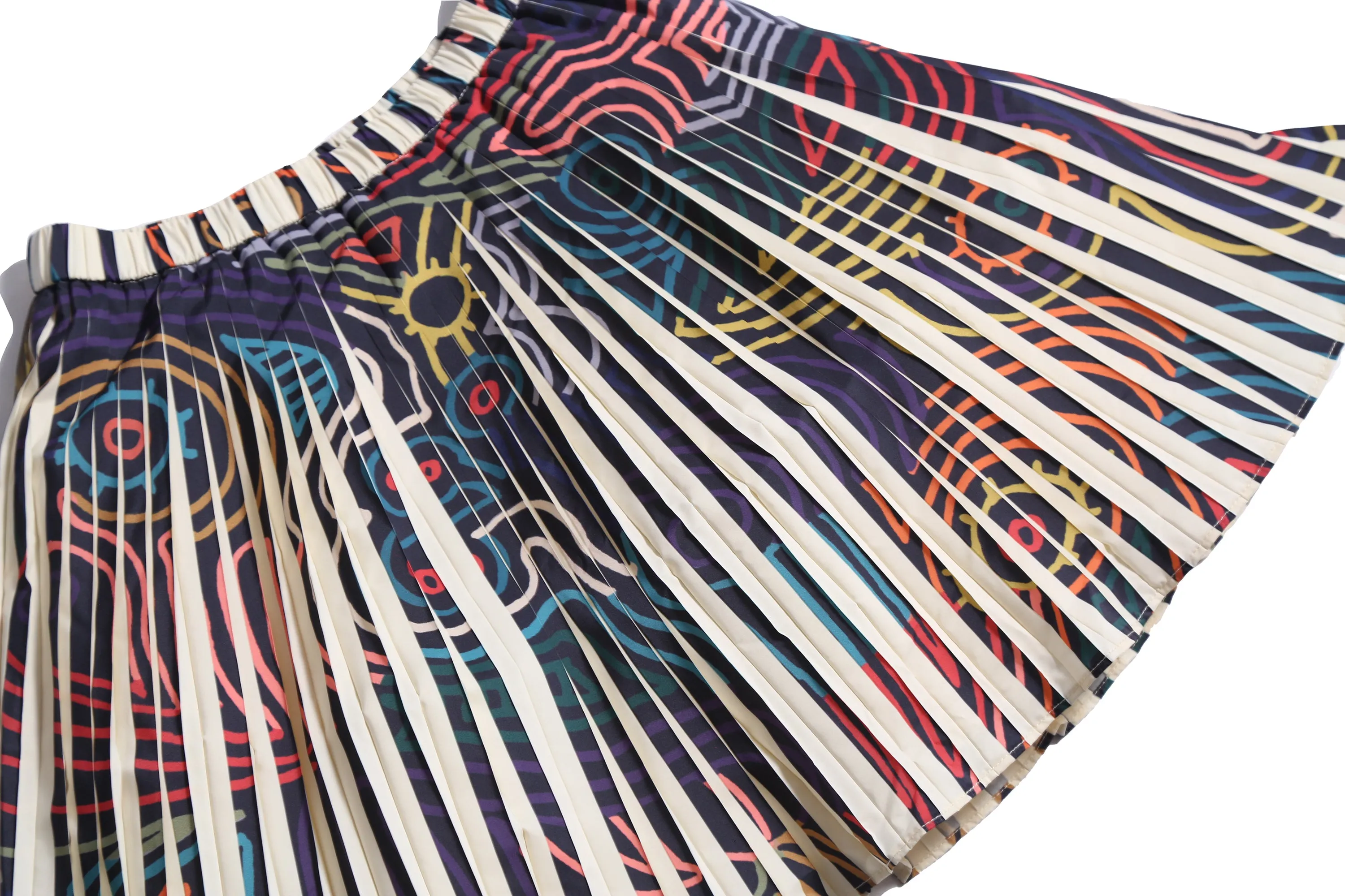 IVY PRINT PLEATED SKIRT
