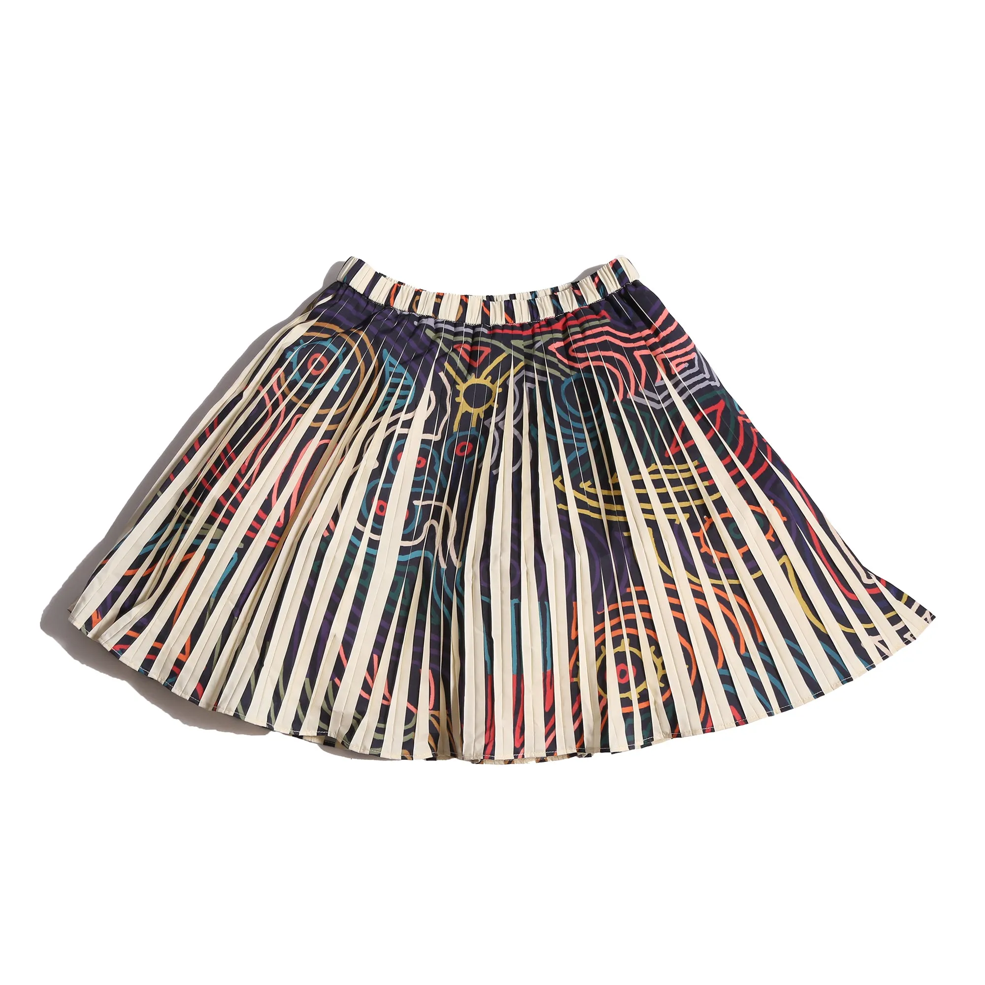 IVY PRINT PLEATED SKIRT