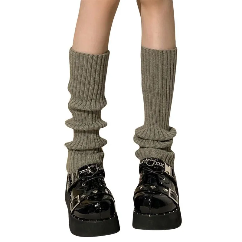 Knitted Socks Y2K Hot Girls，Subculture, College Style,Autumn&Winter Leg Covers Mid-Tube Style Pile Socks for Women