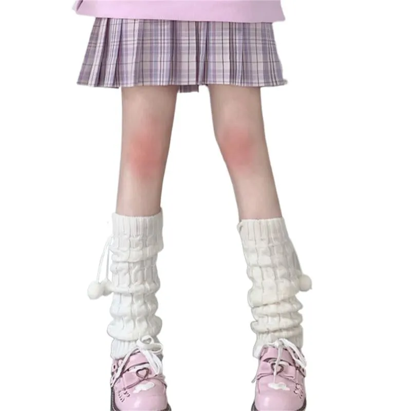 Knitted Socks Y2K Hot Girls，Subculture, College Style,Autumn&Winter Leg Covers Mid-Tube Style Pile Socks for Women