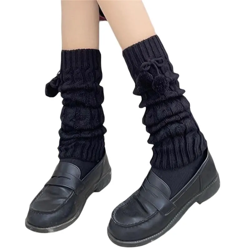 Knitted Socks Y2K Hot Girls，Subculture, College Style,Autumn&Winter Leg Covers Mid-Tube Style Pile Socks for Women