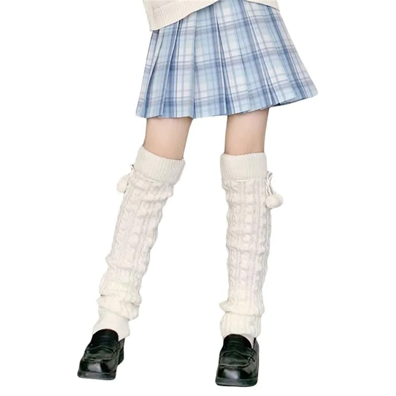 Knitted Socks Y2K Hot Girls，Subculture, College Style,Autumn&Winter Leg Covers Mid-Tube Style Pile Socks for Women