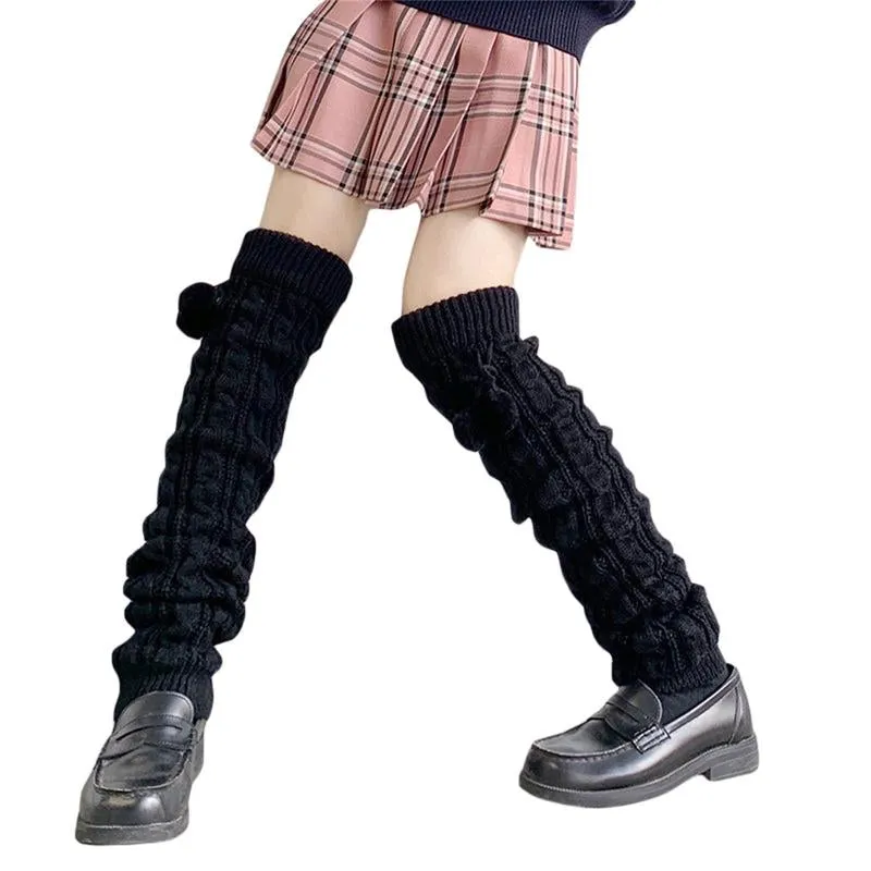 Knitted Socks Y2K Hot Girls，Subculture, College Style,Autumn&Winter Leg Covers Mid-Tube Style Pile Socks for Women