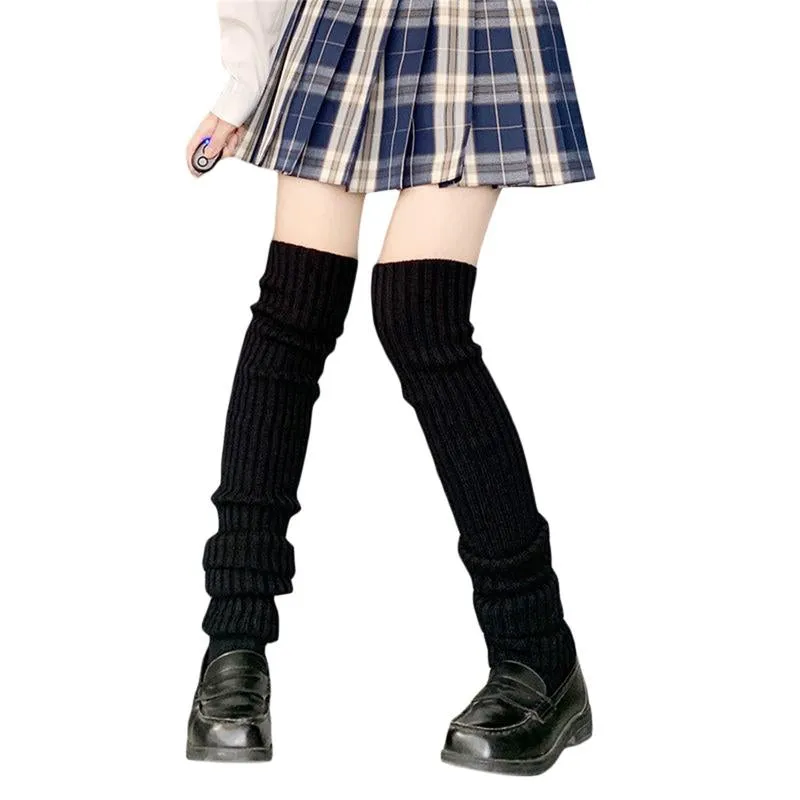 Knitted Socks Y2K Hot Girls，Subculture, College Style,Autumn&Winter Leg Covers Mid-Tube Style Pile Socks for Women