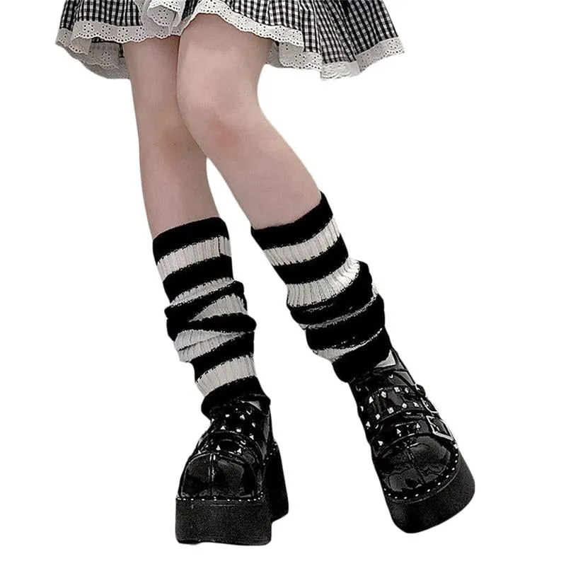 Knitted Socks Y2K Hot Girls，Subculture, College Style,Autumn&Winter Leg Covers Mid-Tube Style Pile Socks for Women