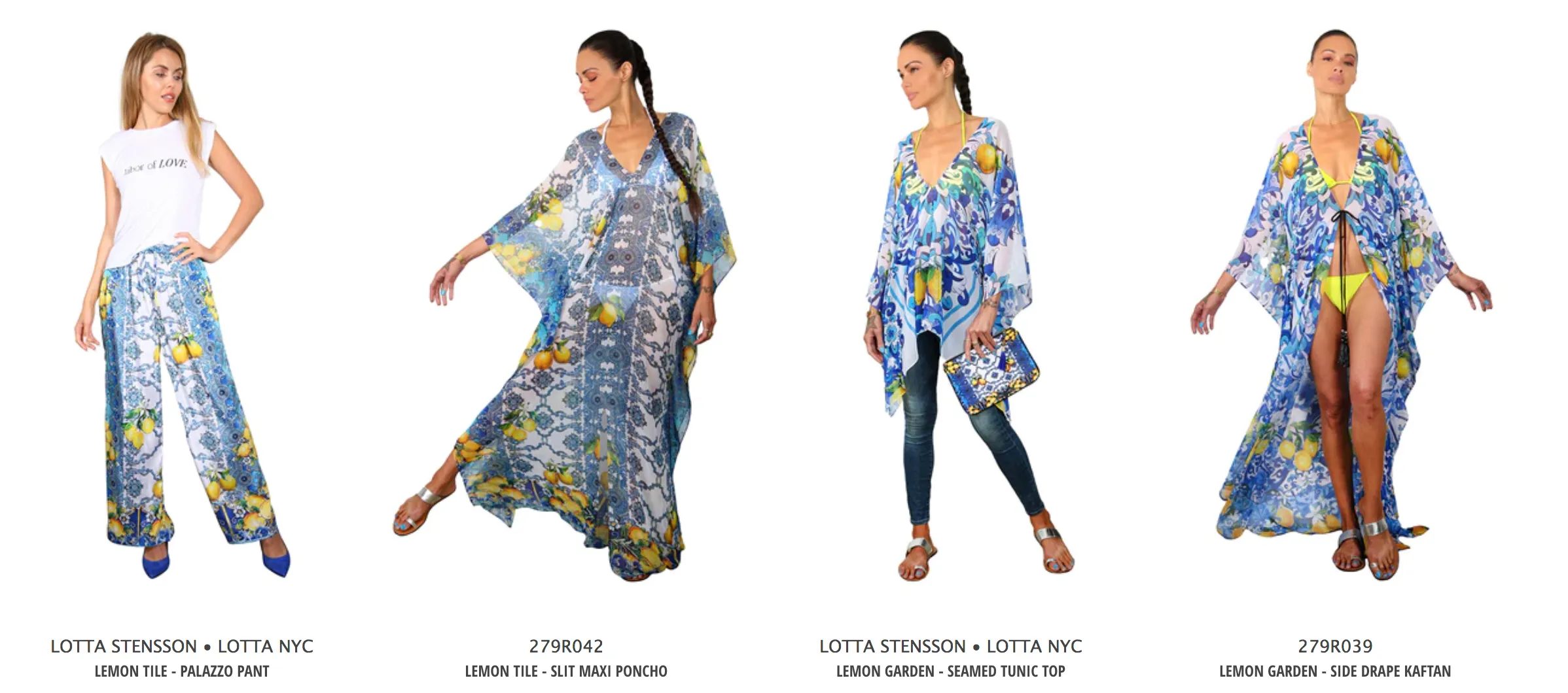 Lemon Tile - Slit Maxi Poncho