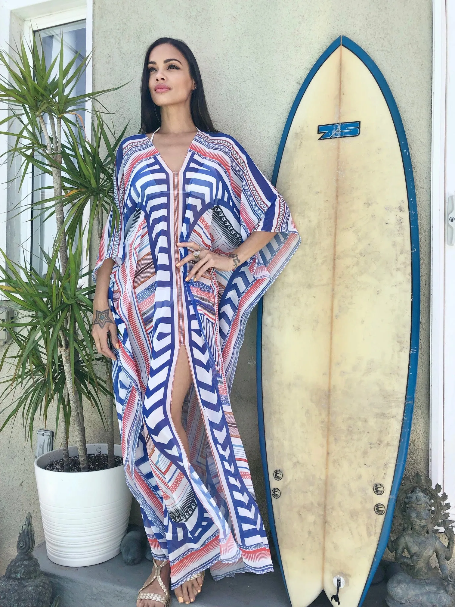 Liberty Art Deco - Slit Maxi Poncho