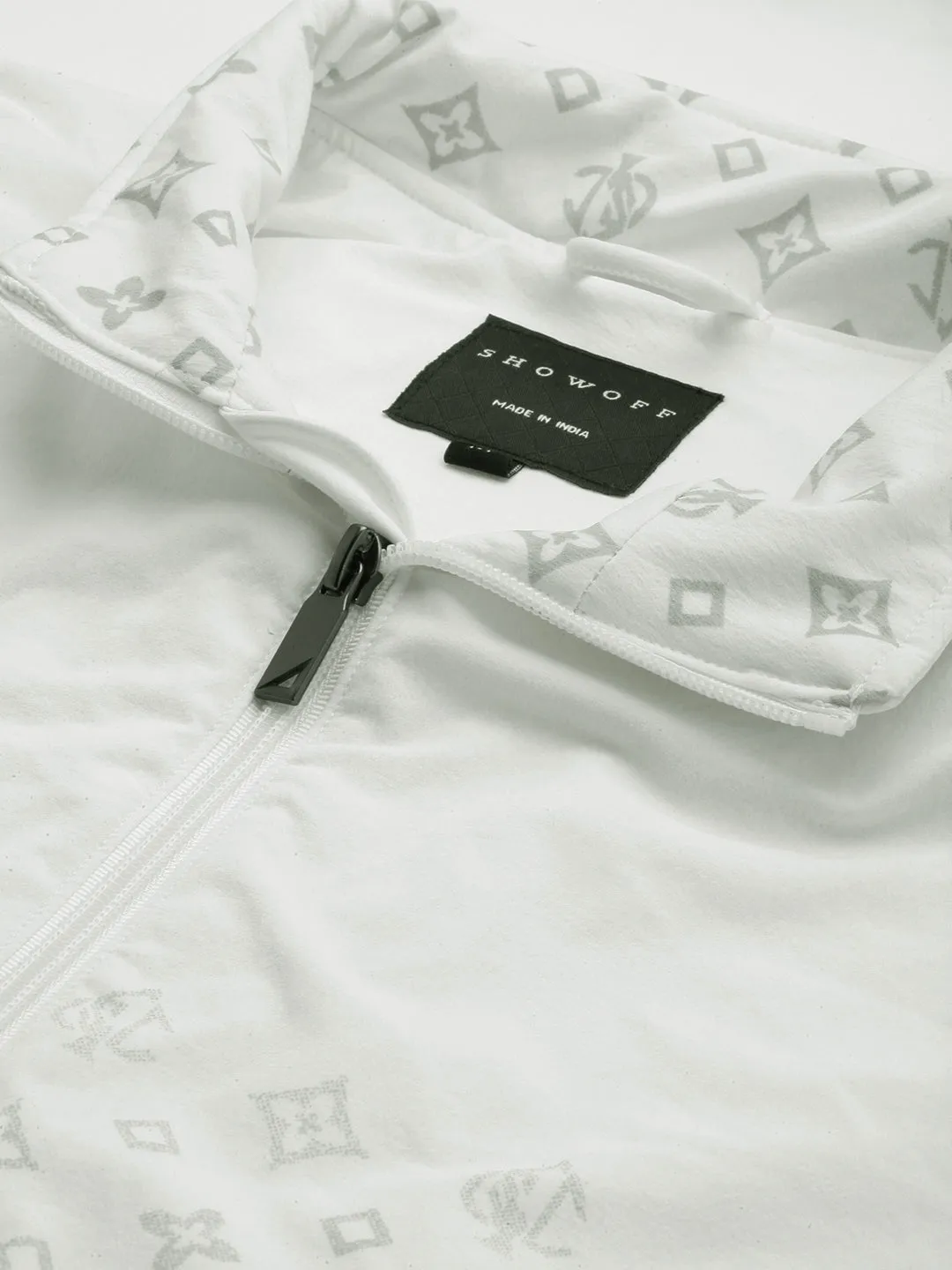 Men White Solid Jacket