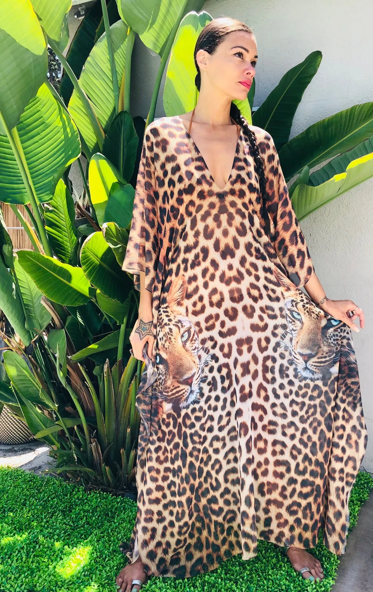 Mirrored Kitties - Eiffel Maxi Kaftan