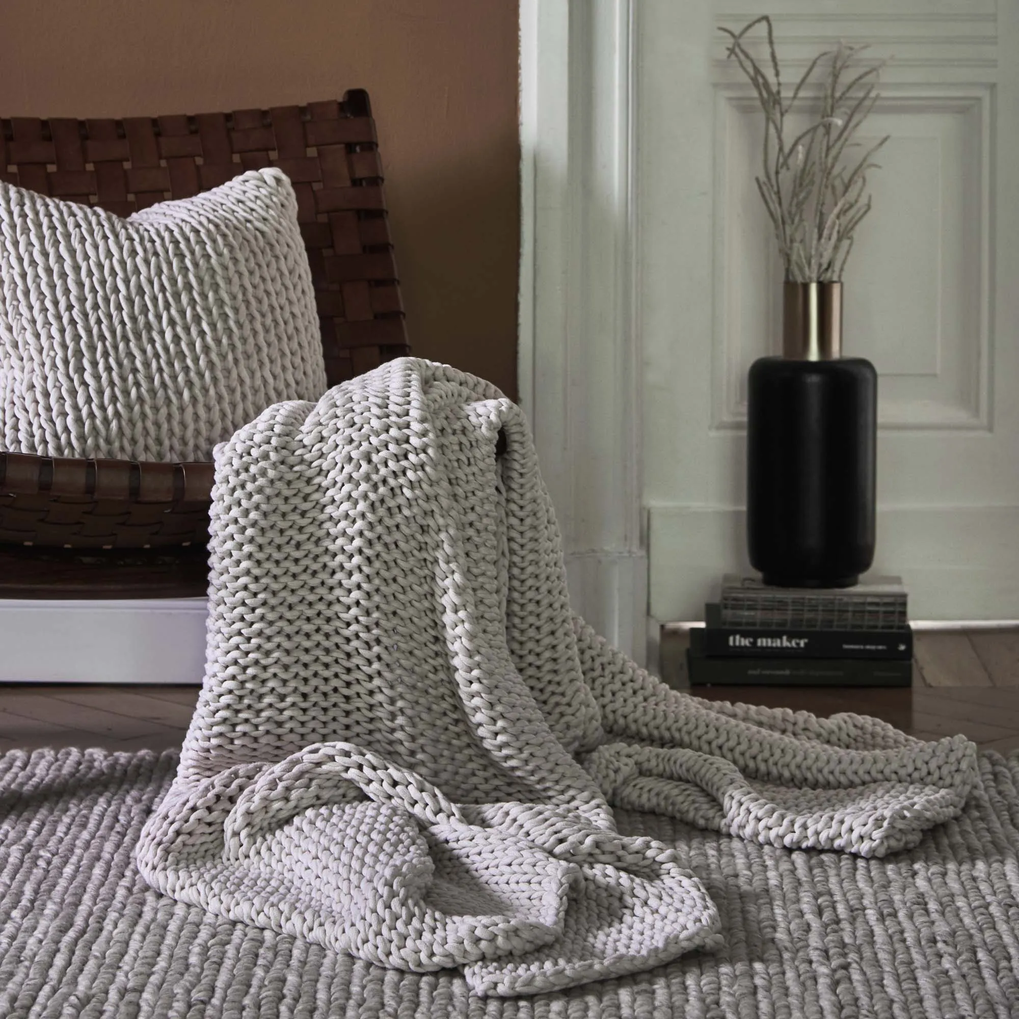 Neiva Cotton Blanket [Off-White melange]