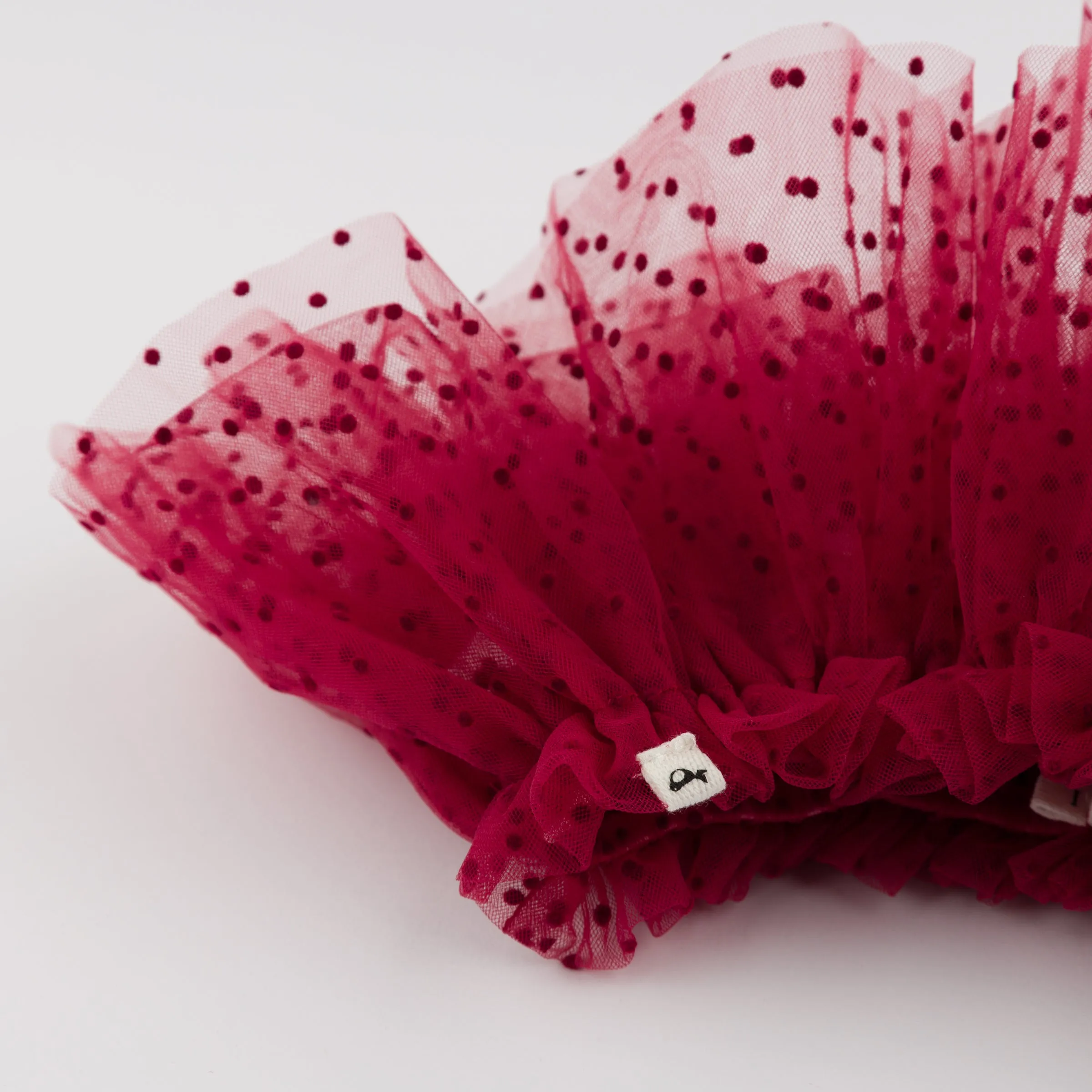 oh baby! Velvet Mini Dot Mesh Four Layer Tutu Skirt - Vintage Berry
