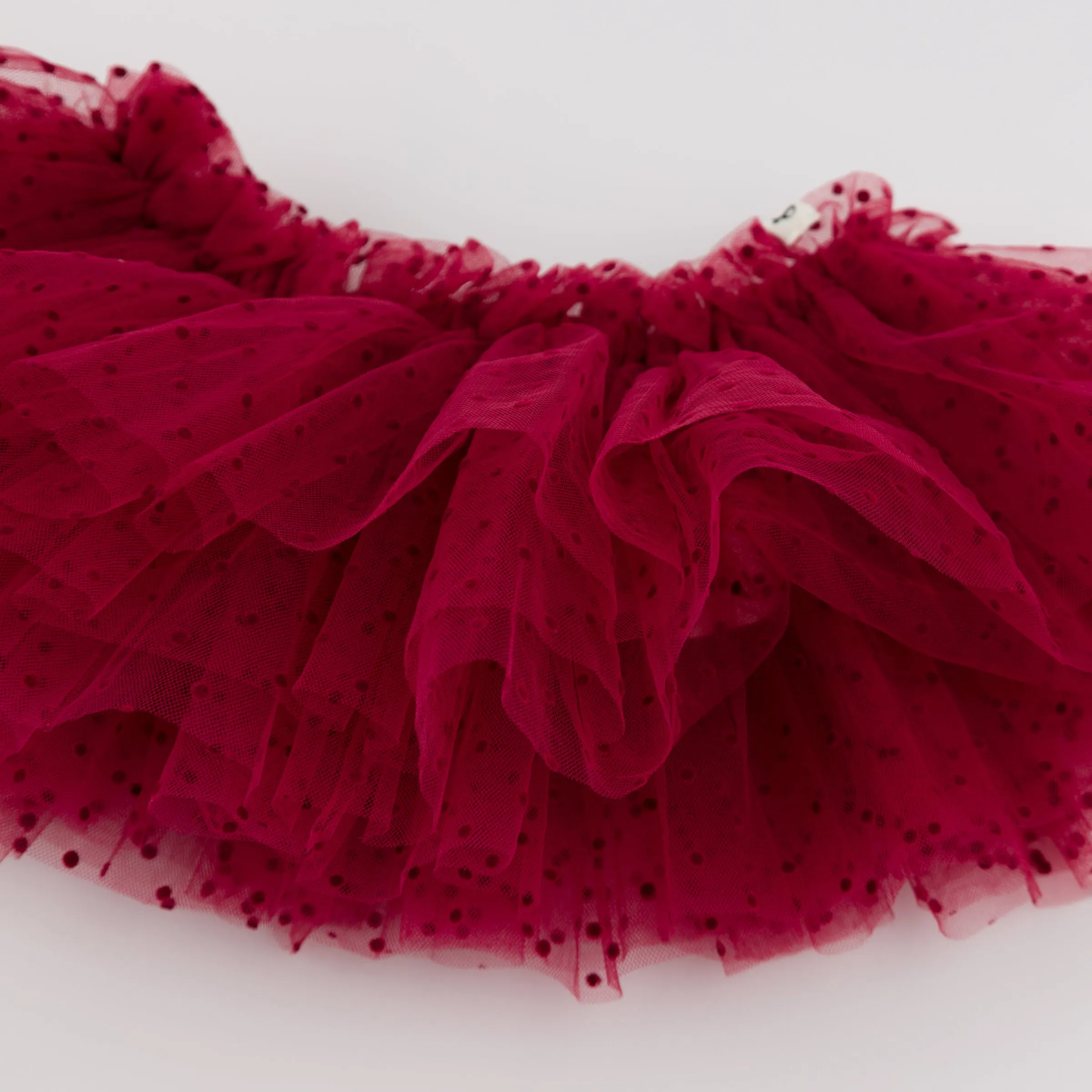 oh baby! Velvet Mini Dot Mesh Four Layer Tutu Skirt - Vintage Berry