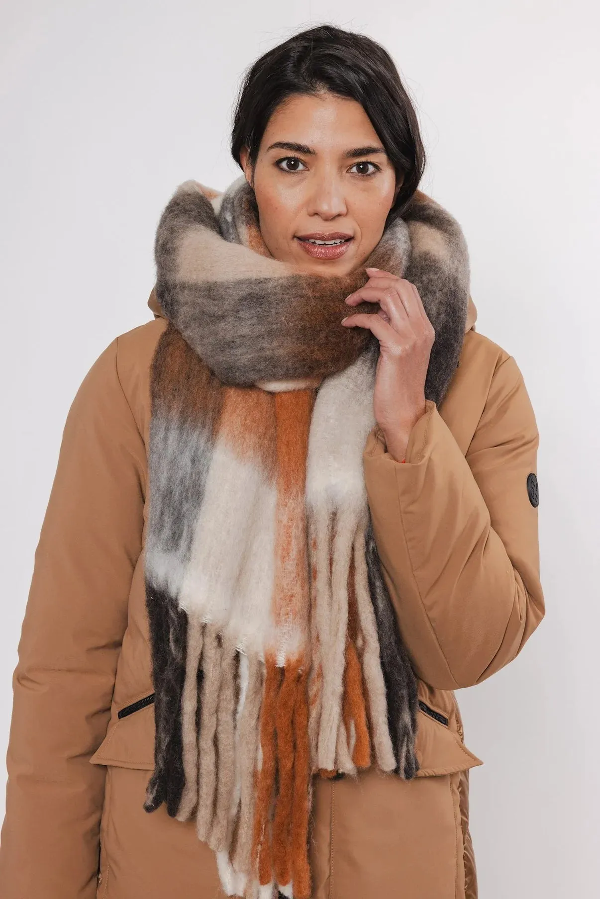 R&P Mavy Scarf in Russet Check