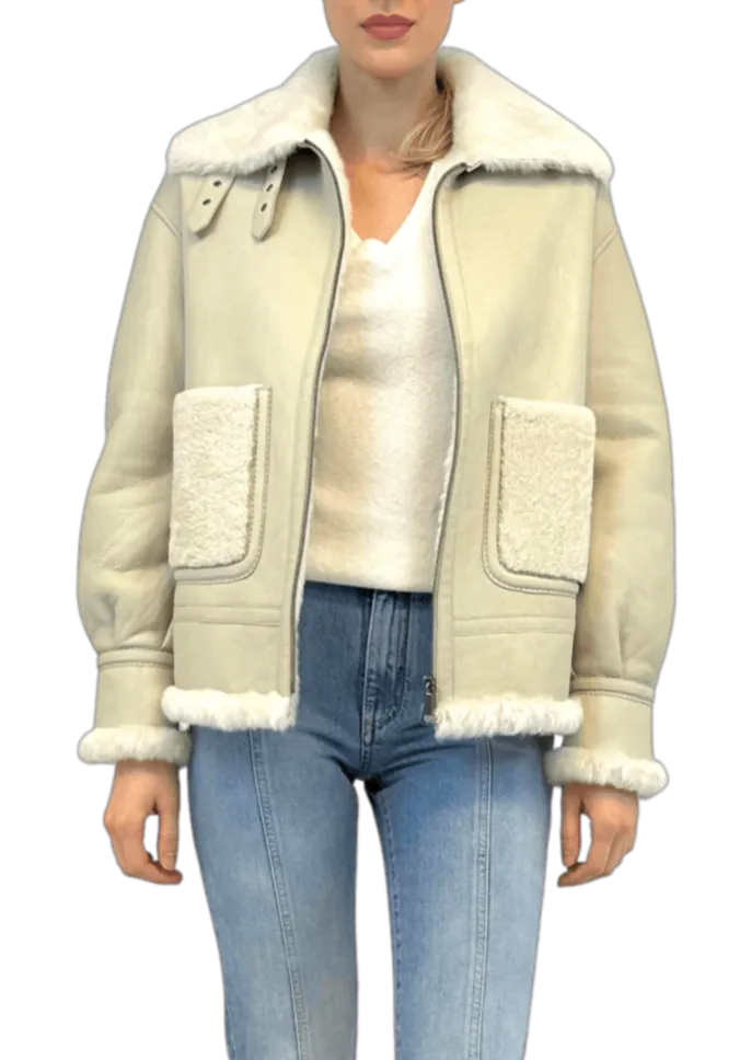 SHEARLING JACKET WITH ZIPPER