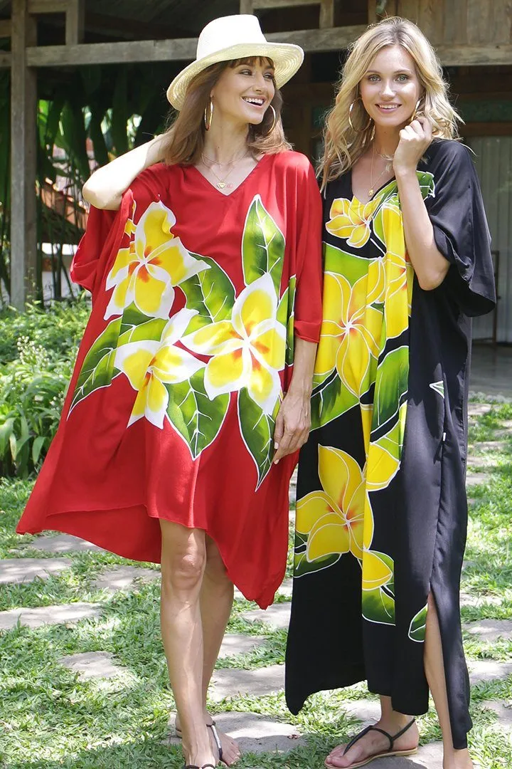 SHU-SHI Women's Plus Size Short Kaftan Poncho Dress - Beach Swimsuit Cover-Up