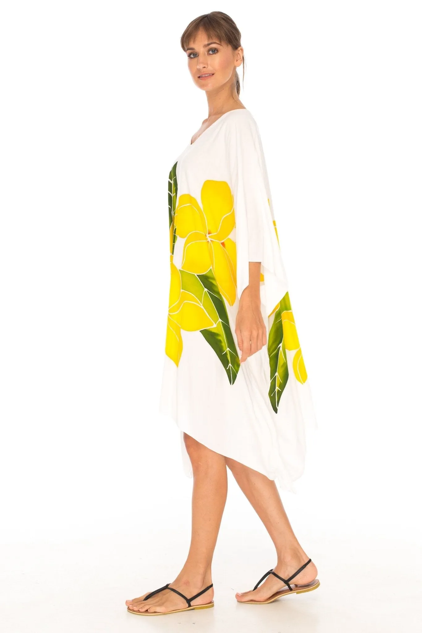 SHU-SHI Women's Plus Size Short Kaftan Poncho Dress - Beach Swimsuit Cover-Up
