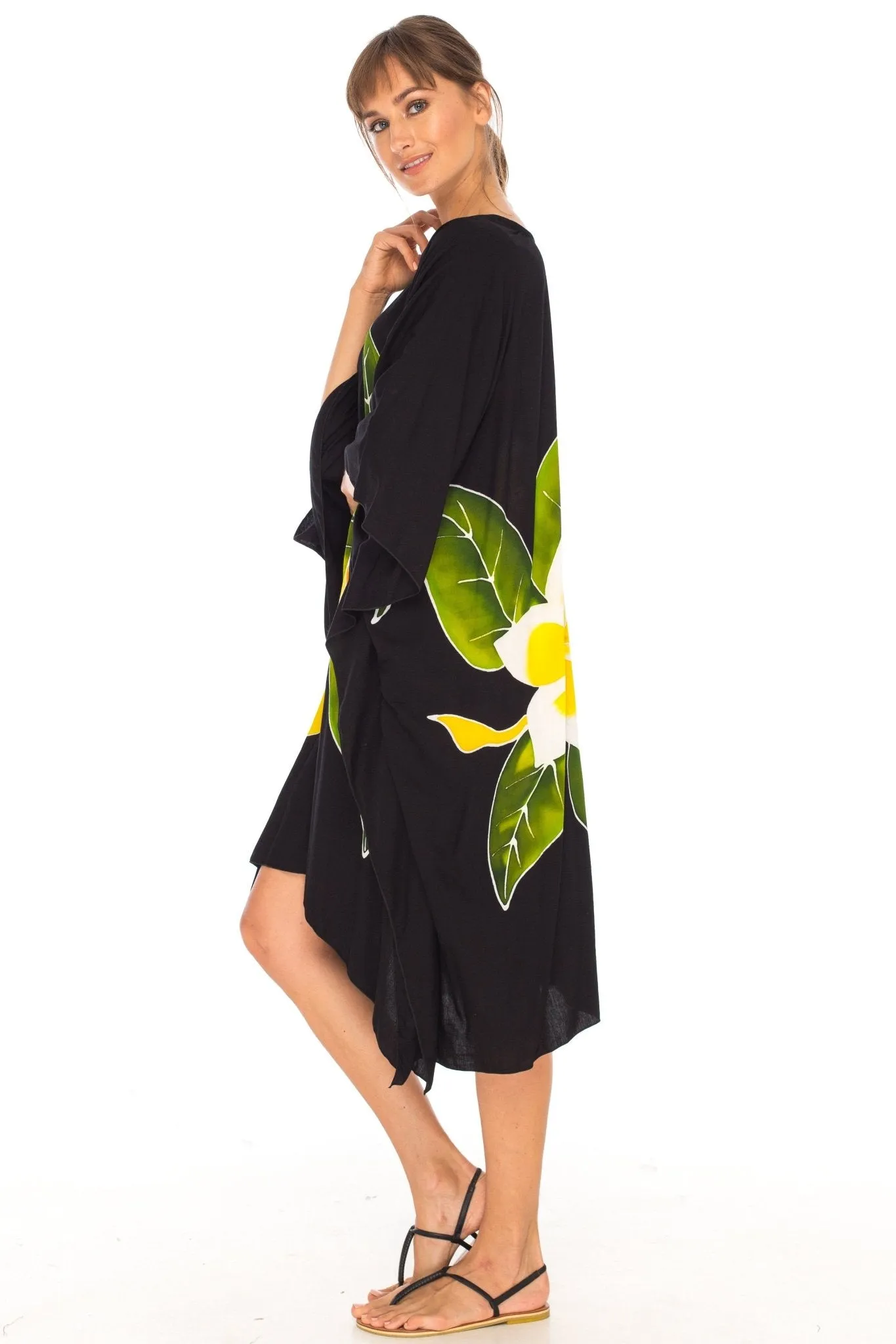 SHU-SHI Women's Plus Size Short Kaftan Poncho Dress - Beach Swimsuit Cover-Up