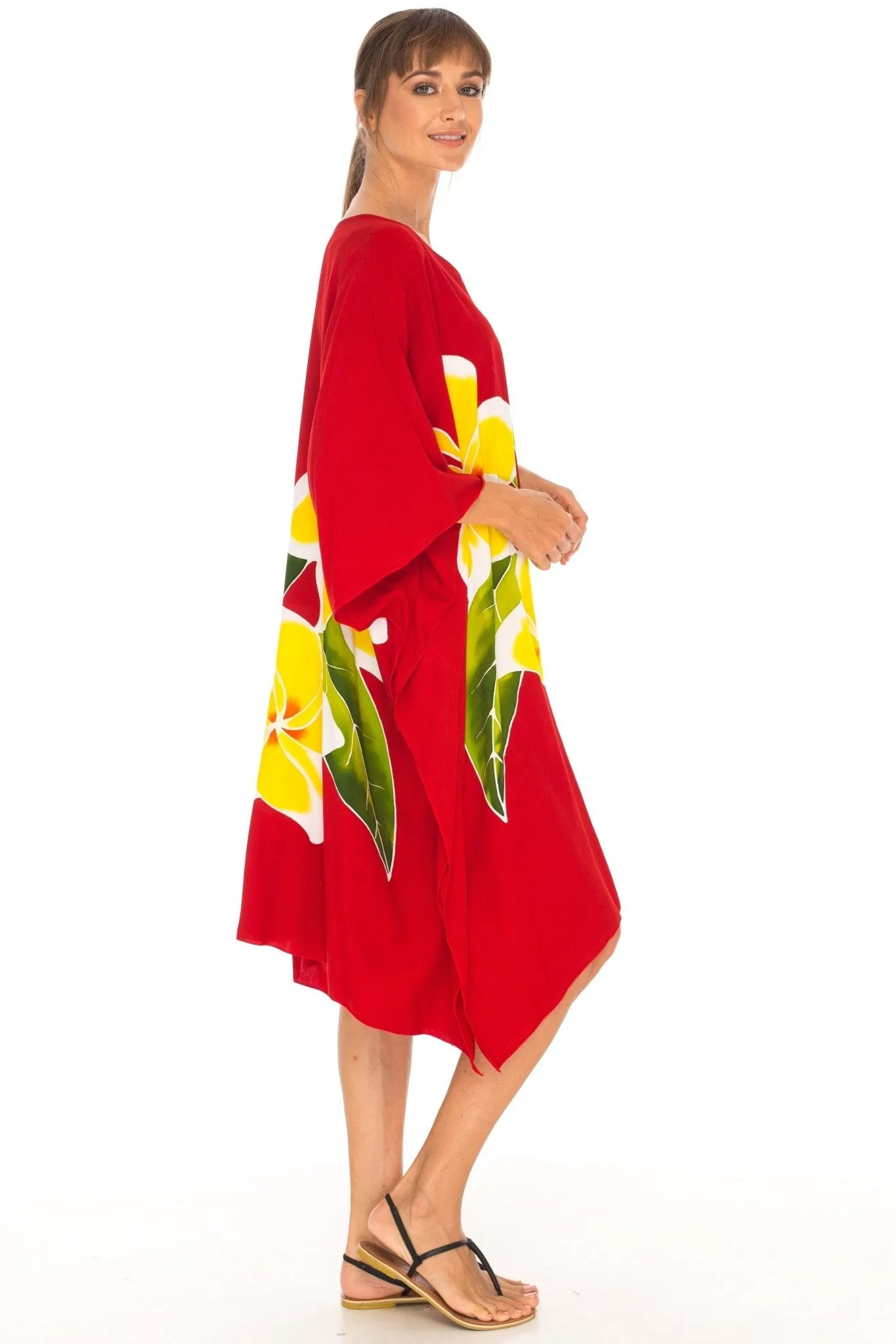 SHU-SHI Women's Plus Size Short Kaftan Poncho Dress - Beach Swimsuit Cover-Up