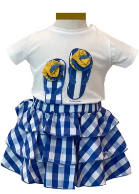 Slipper Embroidered Top and Skirt Set