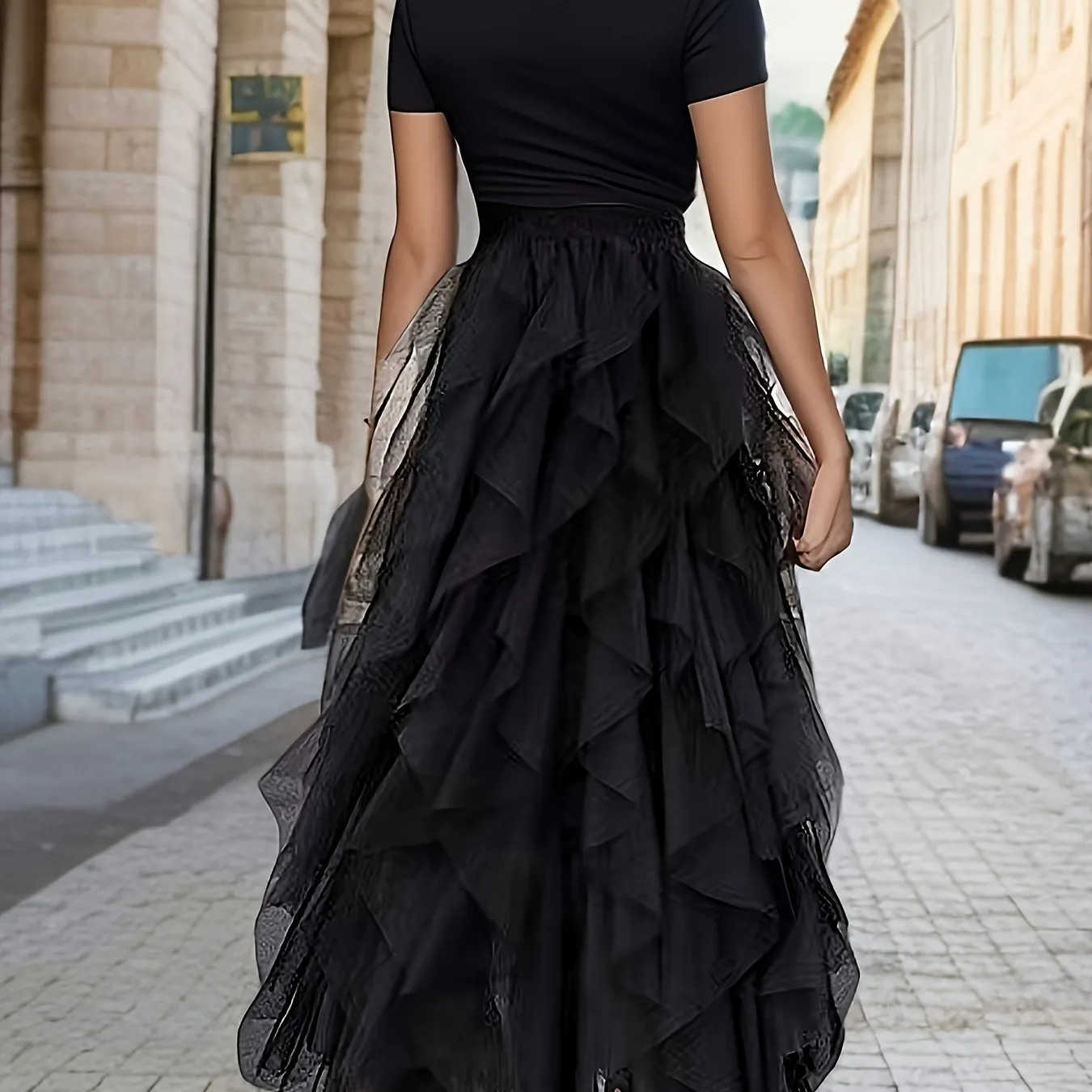 Tiered Mesh Tutu Skirt Effortlessly Chic Womens Casual Skirt